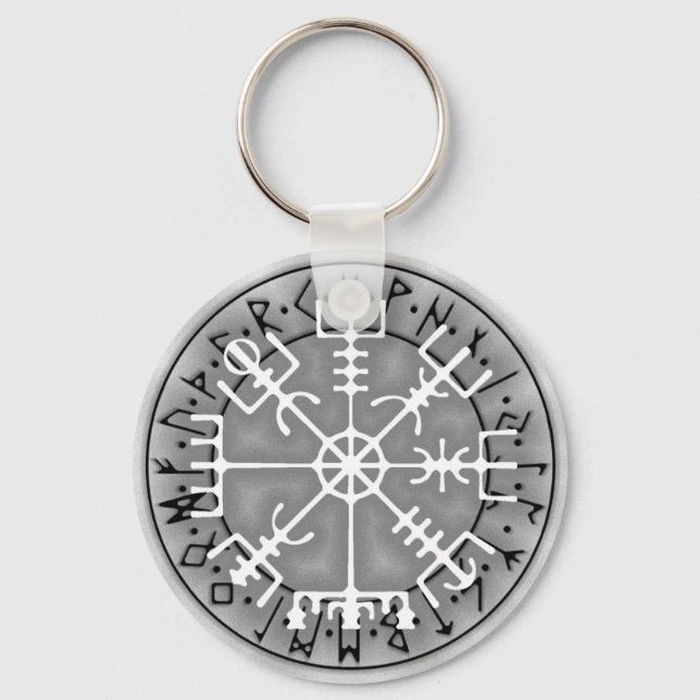 Vegvísir Icelandic magical amulet stave Key Ring (Front)