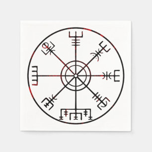 Vegvisir Icelandic Protective Runes Napkin