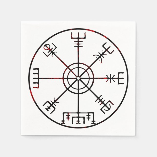 Vegvisir Icelandic Protective Runes Napkin (Front)