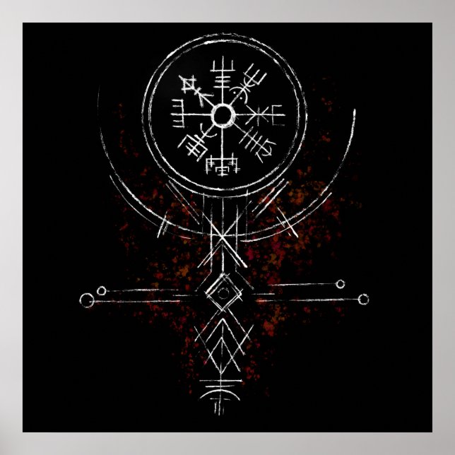 Vegvisir Norse Compass Poster (Front)