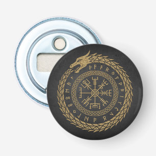 Vegvisir Norse Serpent Rune Circle Design Bottle Opener