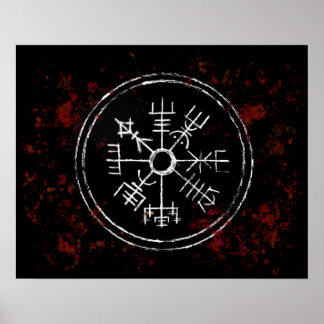 Vegvisir Norse Viking Compass  Poster