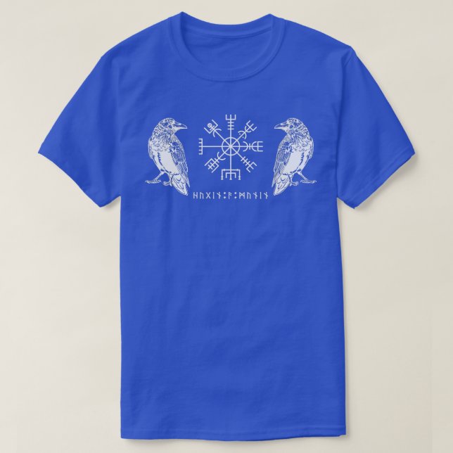 Vegvisir Ravens Odin's Hugin and Munin  T-Shirt (Design Front)