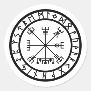 Vegvisir - Rune Circle Classic Round Sticker
