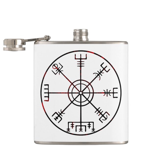 Vegvisir runic compass hip flask (Opened)