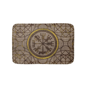 Vegvisir. The Magic Navigation Viking Compass Bath Mat