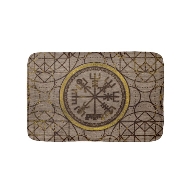 Vegvisir. The Magic Navigation Viking Compass Bath Mat (Front)