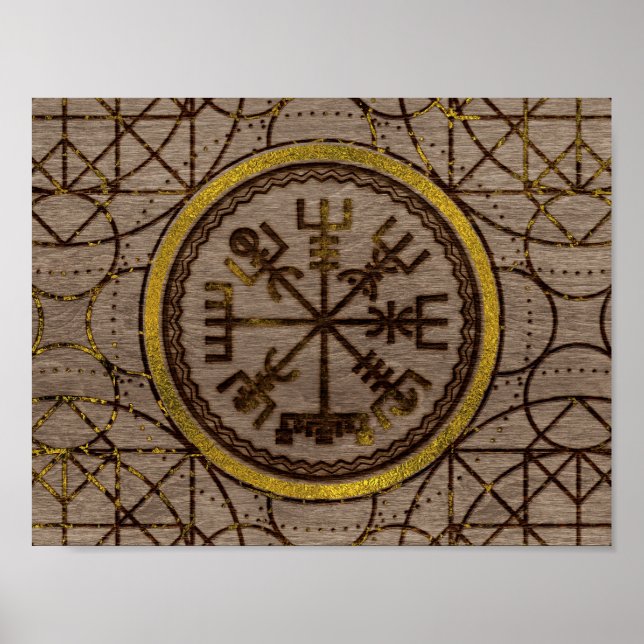 Vegvisir. The Magic Navigation Viking Compass Poster (Front)