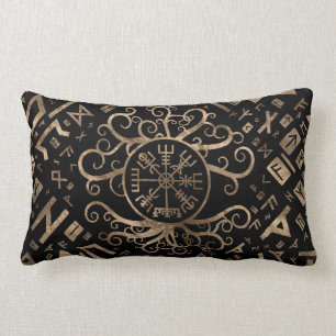 Vegvisir Tree of life Yggdrasil and Runes Lumbar Cushion