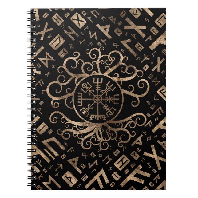 Vegvisir Tree of life Yggdrasil and Runes Notebook (Front)