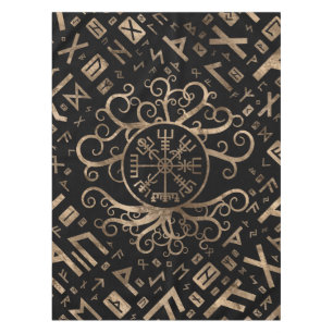 Vegvisir Tree of life Yggdrasil and Runes Tablecloth