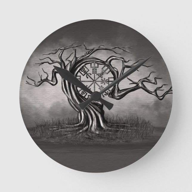 Vegvisir Tree Round Clock (Front)