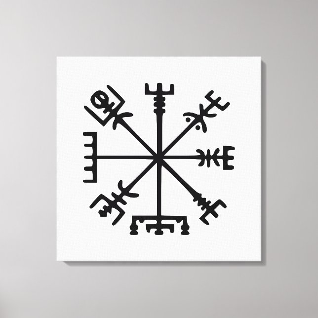 Vegvísir (Viking Compass) Canvas Print (Front)