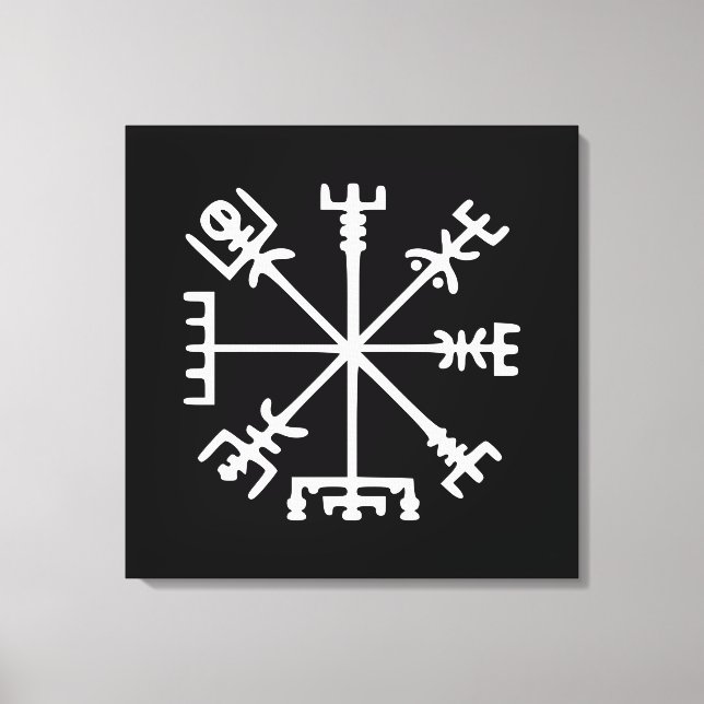 Vegvísir (Viking Compass) Canvas Print (Front)