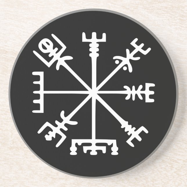 Vegvísir (Viking Compass) Coaster (Front)