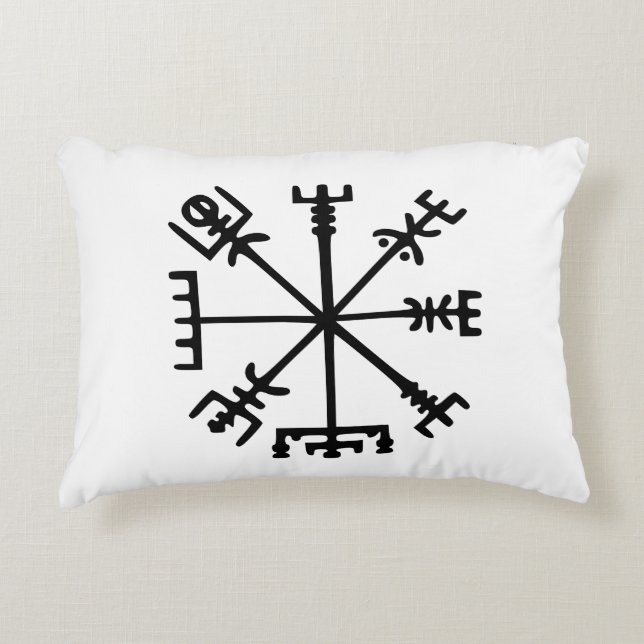 Vegvísir (Viking Compass) Decorative Cushion (Front)