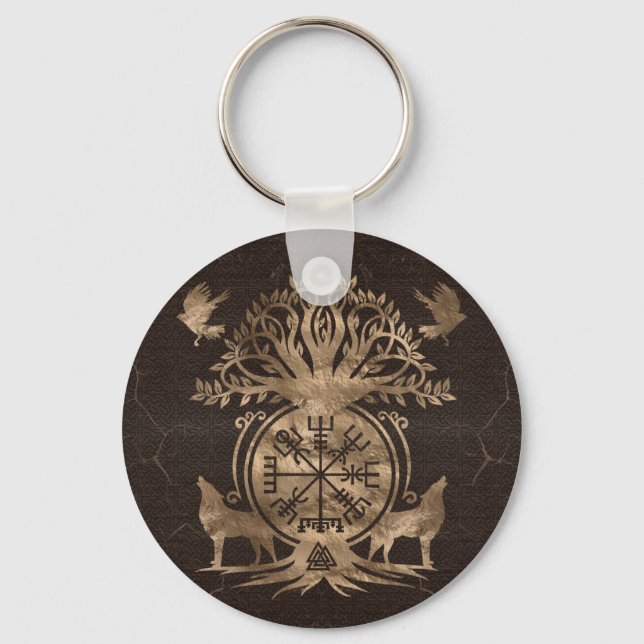 Vegvisir - Viking Compass Ornament Key Ring (Front)