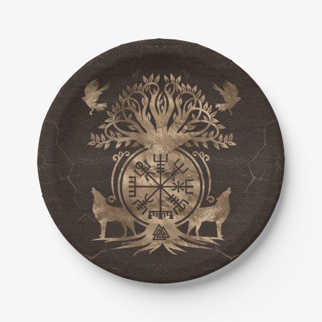Vegvisir - Viking Compass Ornament Paper Plate (Front)