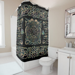Vegvisir - Viking Compass Ornament Shower Curtain