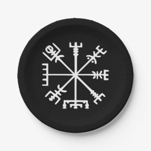 Vegvísir (Viking Compass) Paper Plate