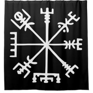 Vegvísir (Viking Compass) Shower Curtain