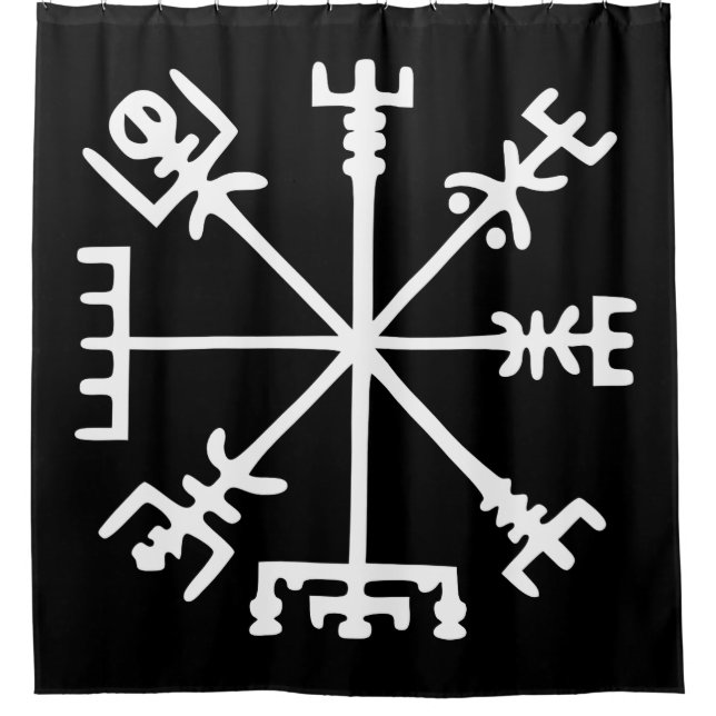 Vegvísir (Viking Compass) Shower Curtain (Front)
