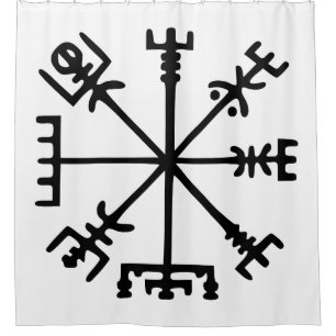 Vegvísir (Viking Compass) Shower Curtain
