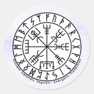 Vegvisir Viking Compass Symbol Design Classic Round Sticker