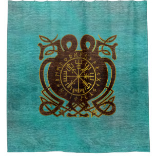 Vegvisir - Viking  Navigation Compass Shower Curtain
