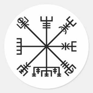 Vegvisir Viking Symbol Classic Round Sticker