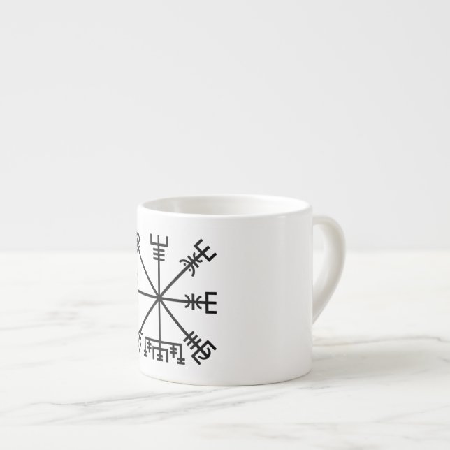 Vegvisir Viking Symbol Espresso Cup (Front Right)