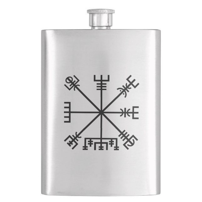 Vegvisir Viking Symbol Hip Flask (Front)