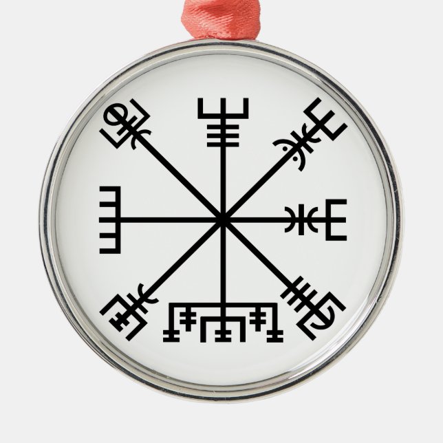 Vegvisir Viking Symbol Metal Tree Decoration (Front)