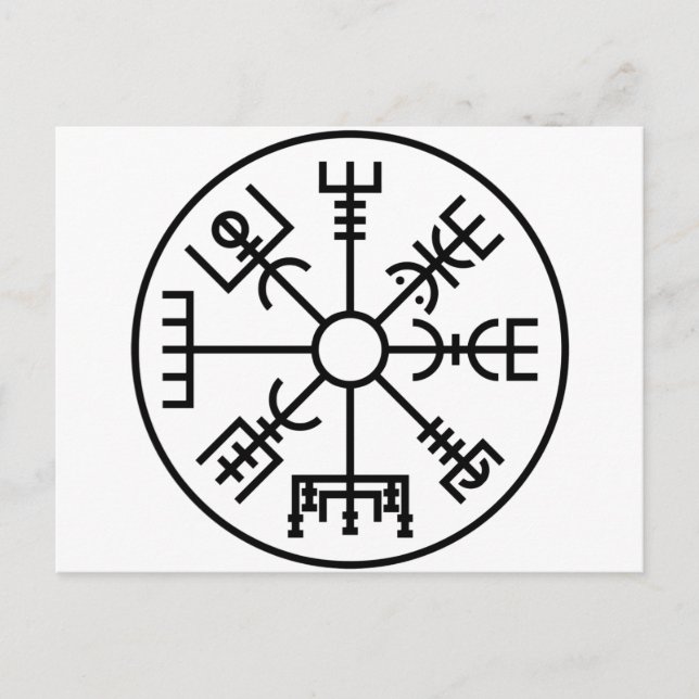 vegvisir Viking Symbol Norse Shield Odin Postcard (Front)