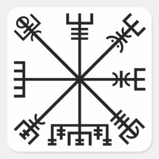 Vegvisir Viking Symbol Square Sticker