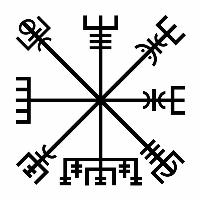 Vegvisir Viking Symbol Standing Photo Sculpture (Front)