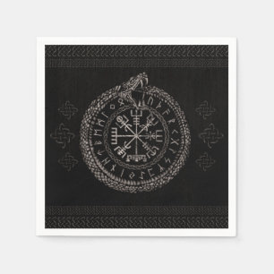 Vegvisir with Ouroboros and runes Napkin
