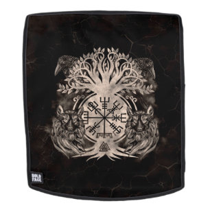Vegvisir -Yggdrasil With Ravens & Wolves Backpack