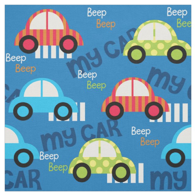 Vehicle my car beep beep fabric (Swatch)