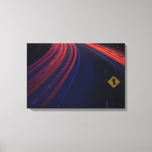 Vehicle Traffic Tail Light Trails Canvas Print