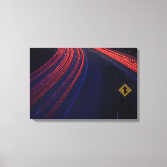 Vehicle Traffic Tail Light Trails Canvas Print (Front)