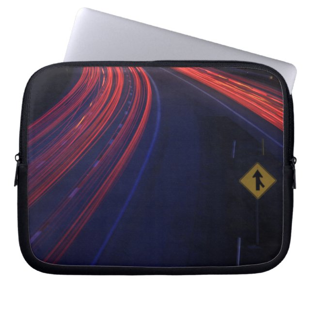 Vehicle Traffic Tail Light Trails Laptop Sleeve (Front)
