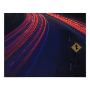 Vehicle Traffic Tail Light Trails Photo Print