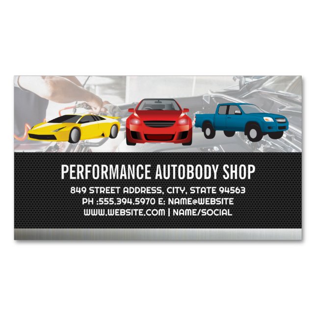 Vehicles | Mechanic Services Magnetic Business Card (Front)