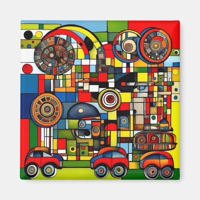 Vehicles on wheels 1 magnet (Front)