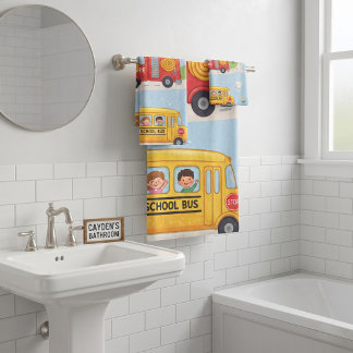 Vehicles themed Zoom & Roll  Bath Towel Set