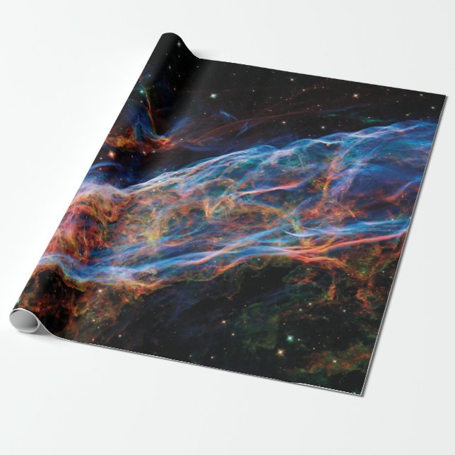 Veil Nebula NASA Hubble Space Photo Wrapping Paper (Unrolled)