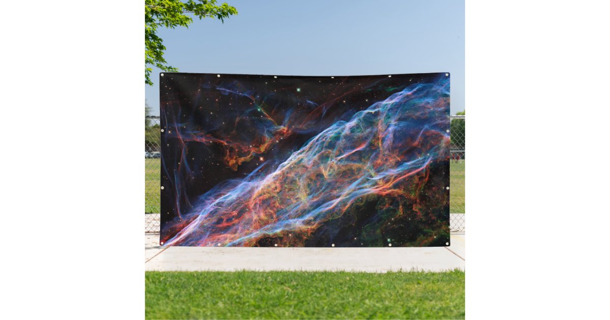 Veil Nebula Supernova Remnants Hubble Telescope Banner | Zazzle