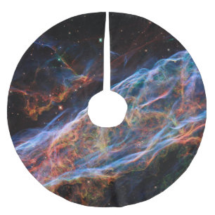 Veil Nebula Supernova Remnants Hubble Telescope Brushed Polyester Tree Skirt
