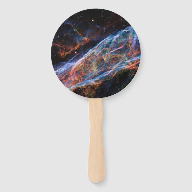 Veil Nebula Supernova Remnants Hubble Telescope Hand Fan (Front)